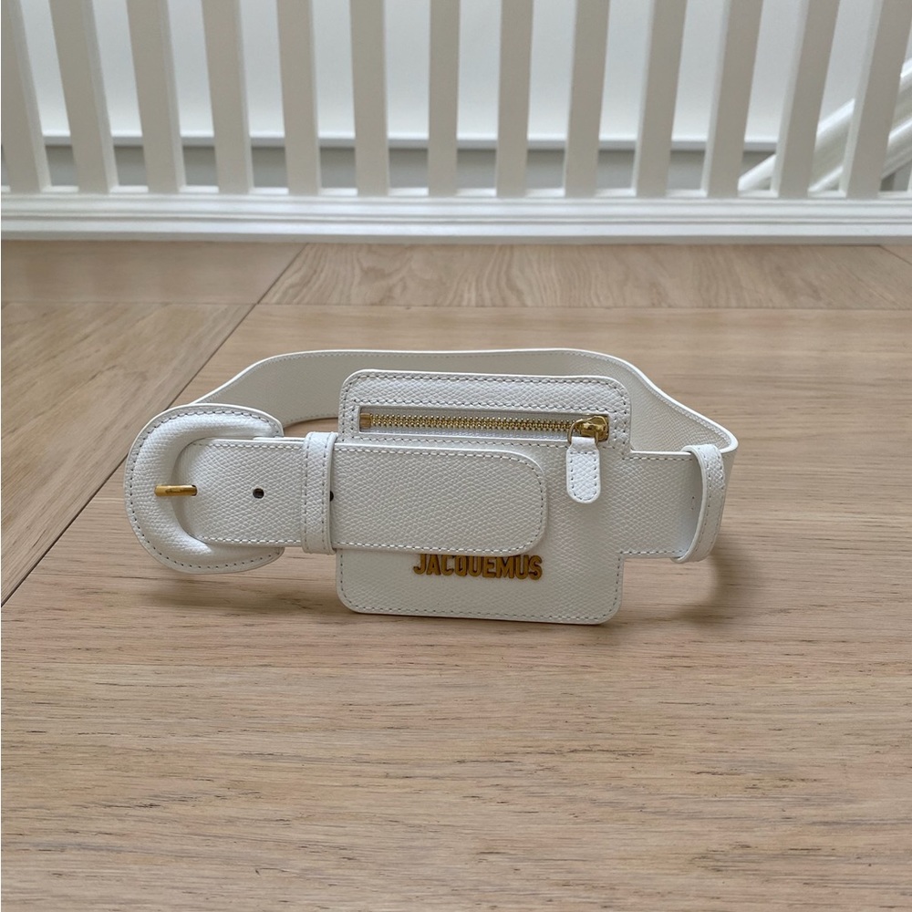 Jacquemus White Leather Belt Bag